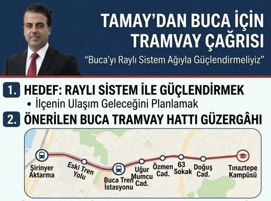 CHP'li Erkut Tamay’dan Buca İçin Tramvay Çağrısı: "Ulaşımı Raylı Sistemle Güçlendirmeliyiz"