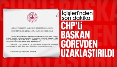 Adıyaman Belediye Başkanı Tutdere Görevden Alındı
