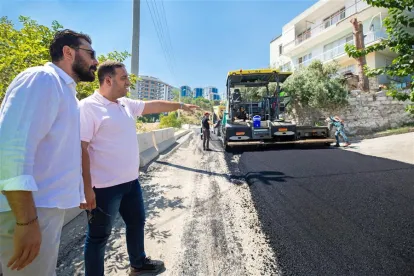 BAŞKAN ERMAN UZUN ASFALT SERİM ÇALIŞMALARINI YERİNDE İNCELEDİ