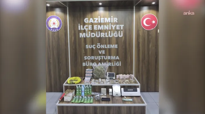 Gaziemir'de Uyuşturucu Operasyonu: Satışa Hazır Likit Kannabinoid ve Uyuşturucu Ele Geçirildi