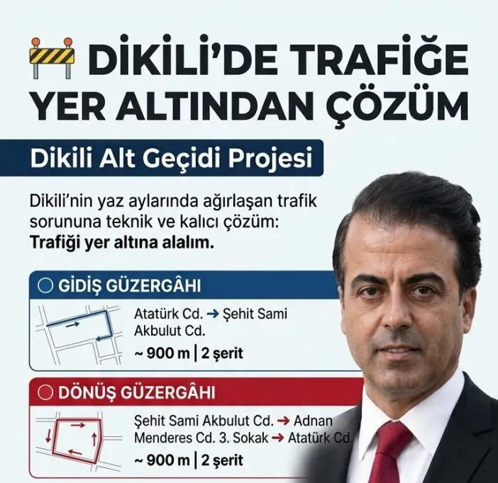 Mimar Erkut Tamay’dan Dikili İçin Dev Trafik Projesi: 1,8 Kilometrelik Alt Geçit Önerisi!