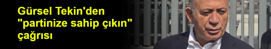 Gürsel Tekin'den "partinize sahip çıkın" çağrısı